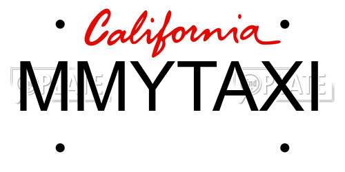 MMYTAXI California License Plate