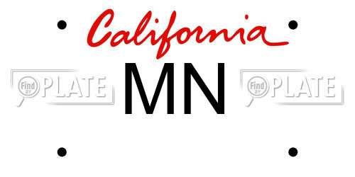 MN California License Plate