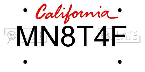 MN8T4F California License Plate