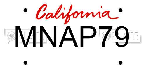 MNAP79 California License Plate