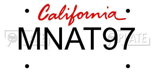 MNAT97 California License Plate
