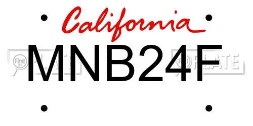 MNB24F California License Plate