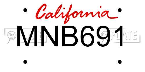 MNB691 California License Plate