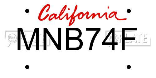 MNB74F California License Plate