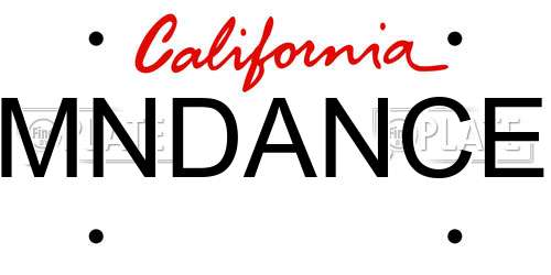 MNDANCE California License Plate