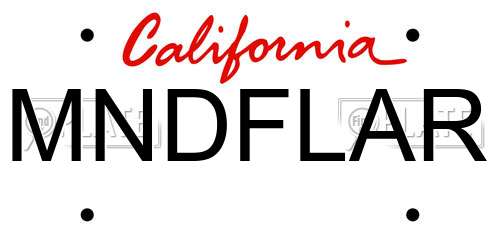 MNDFLAR California License Plate