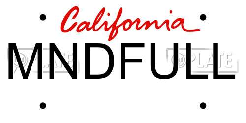 MNDFULL California License Plate
