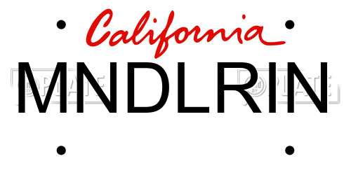 MNDLRIN California License Plate