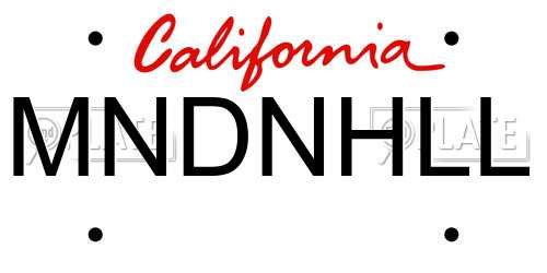 MNDNHLL California License Plate
