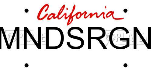 MNDSRGN California License Plate