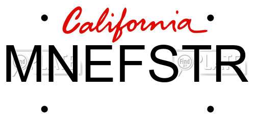 MNEFSTR California License Plate