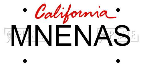 MNENAS California License Plate