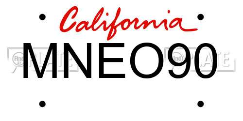 MNEO90 California License Plate