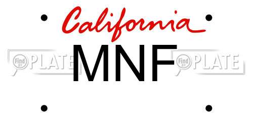 MNF California License Plate