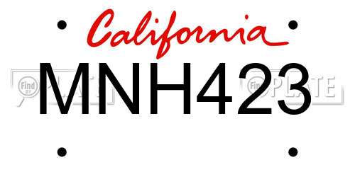 MNH423 California License Plate