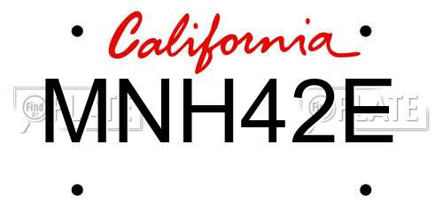MNH42E California License Plate
