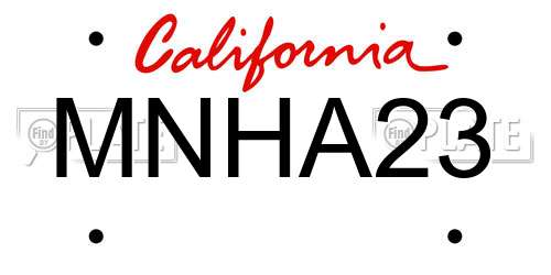 MNHA23 California License Plate
