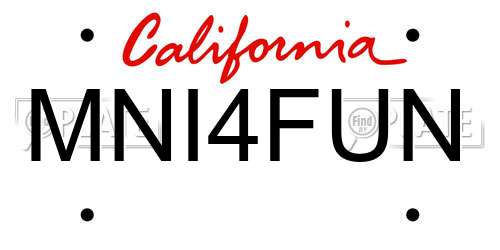 MNI4FUN California License Plate
