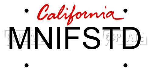 MNIFSTD California License Plate