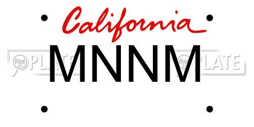 MNNM California License Plate