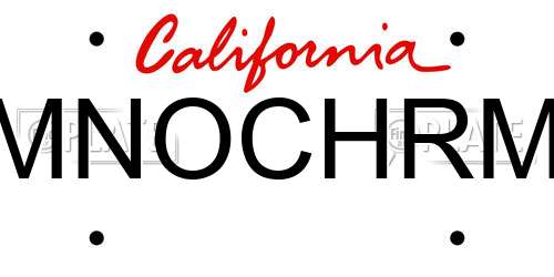 MNOCHRM California License Plate