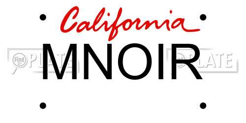 MNOIR California License Plate
