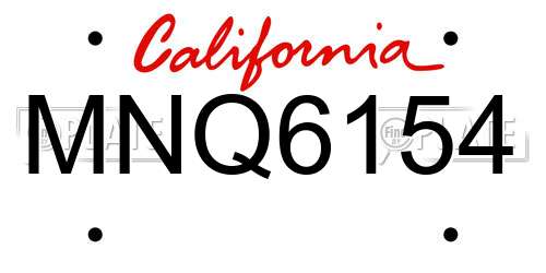 MNQ6154 California License Plate