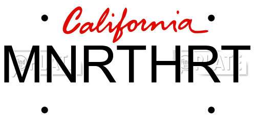 MNRTHRT California License Plate