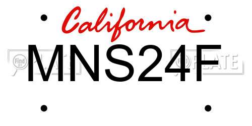 MNS24F California License Plate