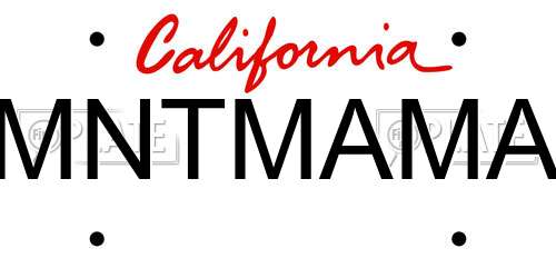 MNTMAMA California License Plate