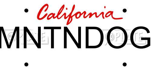 MNTNDOG California License Plate