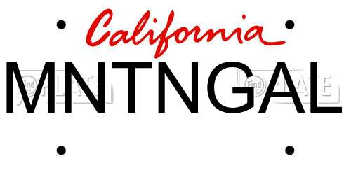 MNTNGAL California License Plate