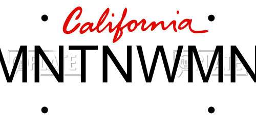 MNTNWMN California License Plate