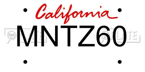 MNTZ60 California License Plate
