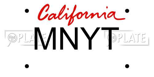 MNYT California License Plate