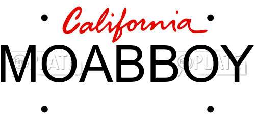 MOABBOY California License Plate