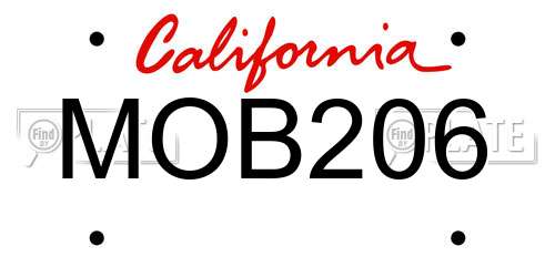MOB206 California License Plate