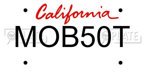 MOB50T California License Plate