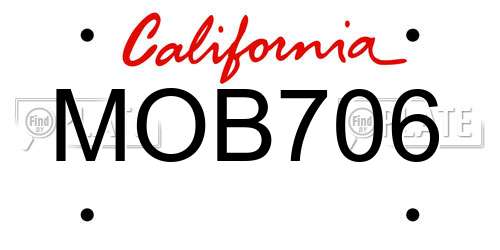 MOB706 California License Plate