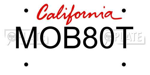 MOB80T California License Plate