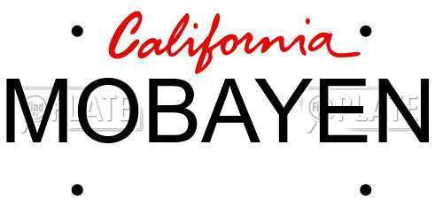 MOBAYEN California License Plate