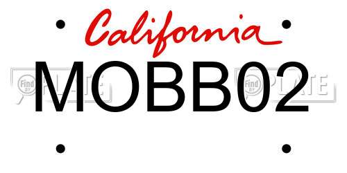 MOBB02 California License Plate