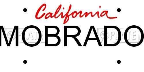 MOBRADO California License Plate