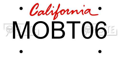 MOBT06 California License Plate