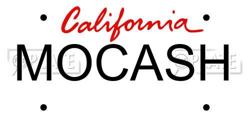 MOCASH California License Plate