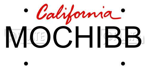 MOCHIBB California License Plate