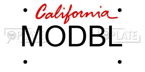 MODBL California License Plate