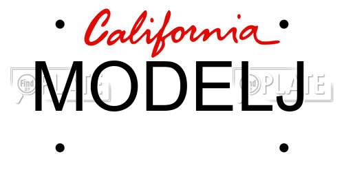 MODELJ California License Plate