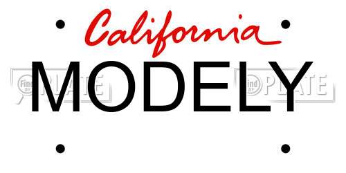 MODELY California License Plate