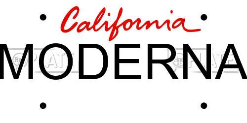 MODERNA California License Plate
